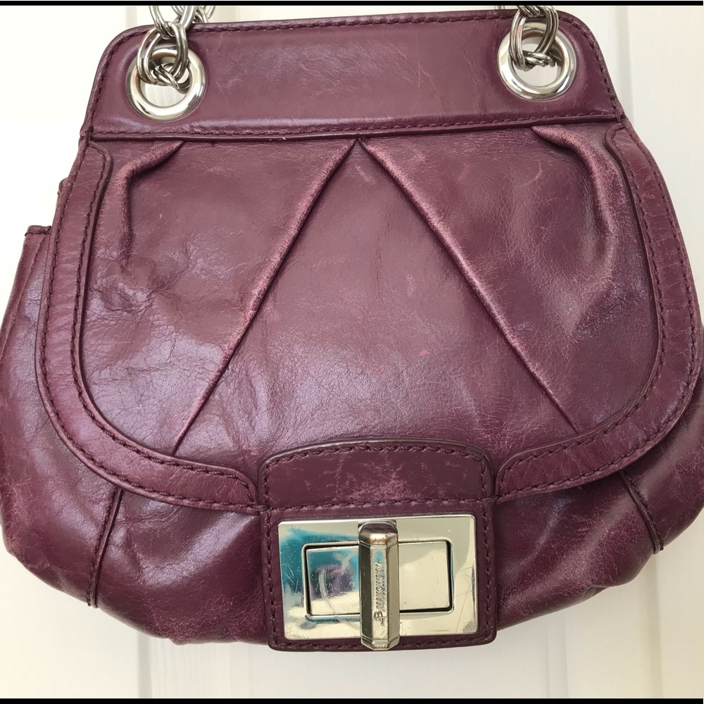 B. Makowski Eggplant Leather Purse
